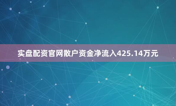 实盘配资官网散户资金净流入425.14万元